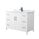 Wyndham Elan (single) 48-Inch White Vanity - Matte Black