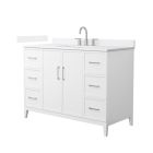 Wyndham Elan (single) 48-Inch White Vanity - Brushed Nickel