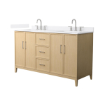 Wyndham Elan (double) 60-Inch White Oak Vanity - Brushed Nickel