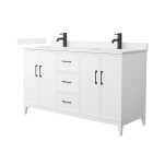 Wyndham Elan (double) 60-Inch White Vanity - Matte Black