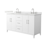 Wyndham Elan (double) 60-Inch White Vanity - Brushed Nickel