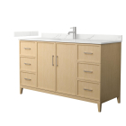 Wyndham Elan (single) 60-Inch White Oak Vanity - Brushed Nickel