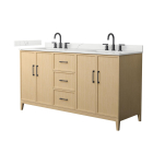 Wyndham Elan (double) 66-Inch White Oak Vanity - Matte Black