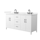Wyndham Elan (double) 66-Inch White Vanity - Matte Black