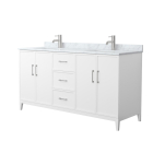 Wyndham Elan (double) 66-Inch White Vanity - Brushed Nickel