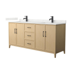 Wyndham Elan (double) 72-Inch White Oak Vanity - Matte Black