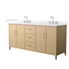 Wyndham Elan (double) 72-Inch White Oak Vanity - Brushed Nickel