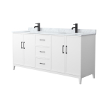 Wyndham Elan (double) 72-Inch White Vanity - Matte Black