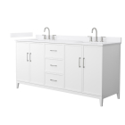 Wyndham Elan (double) 72-Inch White Vanity - Brushed Nickel