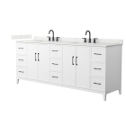 Wyndham Elan (double) 84-Inch White Vanity - Matte Black