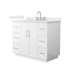 Wyndham Elan TK (single) 42-Inch White Vanity - Brushed Nickel