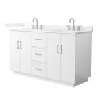 Wyndham Elan TK (double) 60-Inch White Vanity - Brushed Nickel