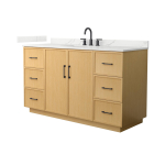 Wyndham Elan TK (single) 60-Inch Light Oak Vanity - Matte Black