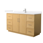 Wyndham Elan TK (single) 60-Inch Light Oak Vanity - Brushed Nickel