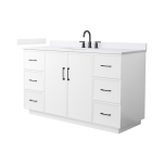 Wyndham Elan TK (single) 60-Inch White Vanity - Matte Black
