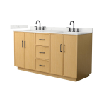 Wyndham Elan TK (double) 66-Inch Light Oak Vanity - Matte Black