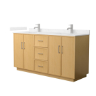 Wyndham Elan TK (double) 66-Inch Light Oak Vanity - Brushed Nickel