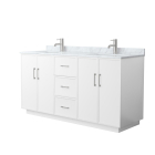 Wyndham Elan TK (double) 66-Inch White Vanity - Brushed Nickel
