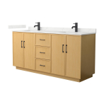 Wyndham Elan TK (double) 72-Inch Light Oak Vanity - Matte Black