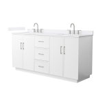 Wyndham Elan TK (double) 72-Inch White Vanity - Brushed Nickel
