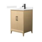 Wyndham Janna (single) 24-Inch White Oak Vanity - Matte Black