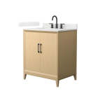 Wyndham Janna (single) 30-Inch White Oak Vanity - Matte Black