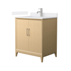 Wyndham Janna (single) 30-Inch White Oak Vanity - Brushed Nickel