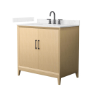 Wyndham Janna (single) 36-Inch White Oak Vanity - Matte Black