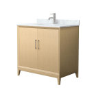 Wyndham Janna (single) 36-Inch White Oak Vanity - Brushed Nickel