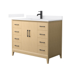 Wyndham Janna (single) 42-Inch White Oak Vanity - Matte Black