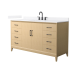 Wyndham Janna (single) 60-Inch White Oak Vanity - Matte Black