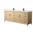 Wyndham Janna (double) 84-Inch White Oak Vanity - Matte Black
