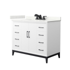 Wyndham Amici (single) 42-Inch White Vanity - Matte Black