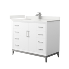 Wyndham Amici (single) 42-Inch White Vanity - Brushed Nickel