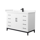 Wyndham Amici (single) 48-Inch White Vanity - Matte Black