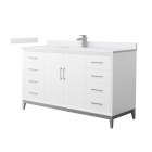Wyndham Amici (single) 60-Inch White Vanity - Brushed Nickel