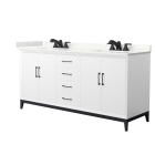 Wyndham Amici (double) 72-Inch White Vanity - Matte Black