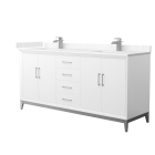 Wyndham Amici (double) 72-Inch White Vanity - Brushed Nickel