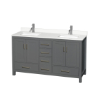 Wyndham Sheffield (double) 60-Inch Dark Gray Vanity