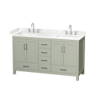 Wyndham Sheffield (double) 60-Inch Light Green Vanity