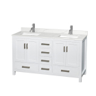 Wyndham Sheffield (double) 60-Inch White Vanity