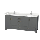 Wyndham Sheffield (double) 72-Inch Dark Gray Vanity