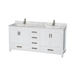 Wyndham Sheffield (double) 72-Inch White Vanity