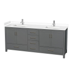 Wyndham Sheffield (double) 80-Inch Dark Gray Vanity