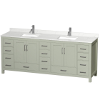 Wyndham Sheffield (double) 84-Inch Light Green Vanity