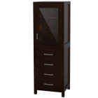 Wyndham Sheffield 24-Inch Espresso Tall Linen Side Cabinet