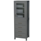Wyndham Sheffield 24-Inch Dark Gray Tall Linen Side Cabinet