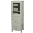 Wyndham Sheffield 24-Inch Light Green Tall Linen Side Cabinet