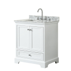 Wyndham Deborah (single) 30-Inch White Vanity - Polished Chrome