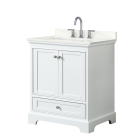 Wyndham Deborah (single) 30-Inch White Vanity - Matte Black